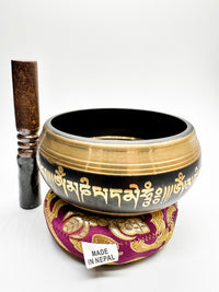 Singing Bowl With Cushion And Black Velvet Mallet | Hand Made