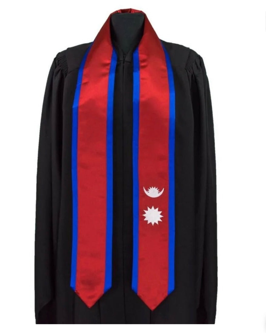 Nepal Flag Graduation Stole (Sash)