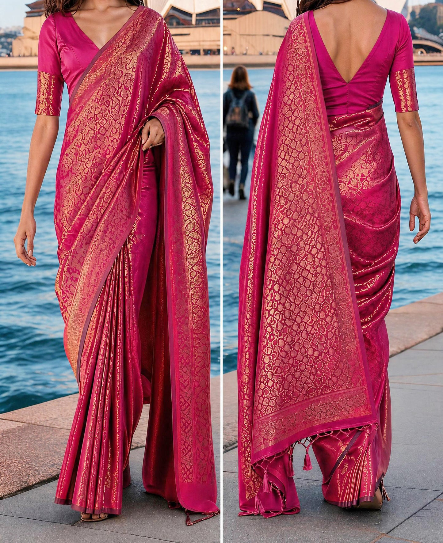 Forever Hit Premium Kanjivaram Party Wear Silk Saree | 12 Design, Colors
