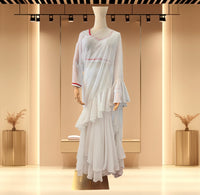 Lehenga Style Saree Set White