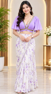 Designer Party Wear Blouse 34-36 Lavender