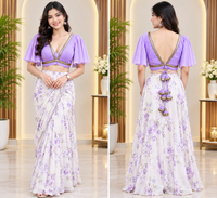 Designer Party Wear Blouse 34-36 Lavender