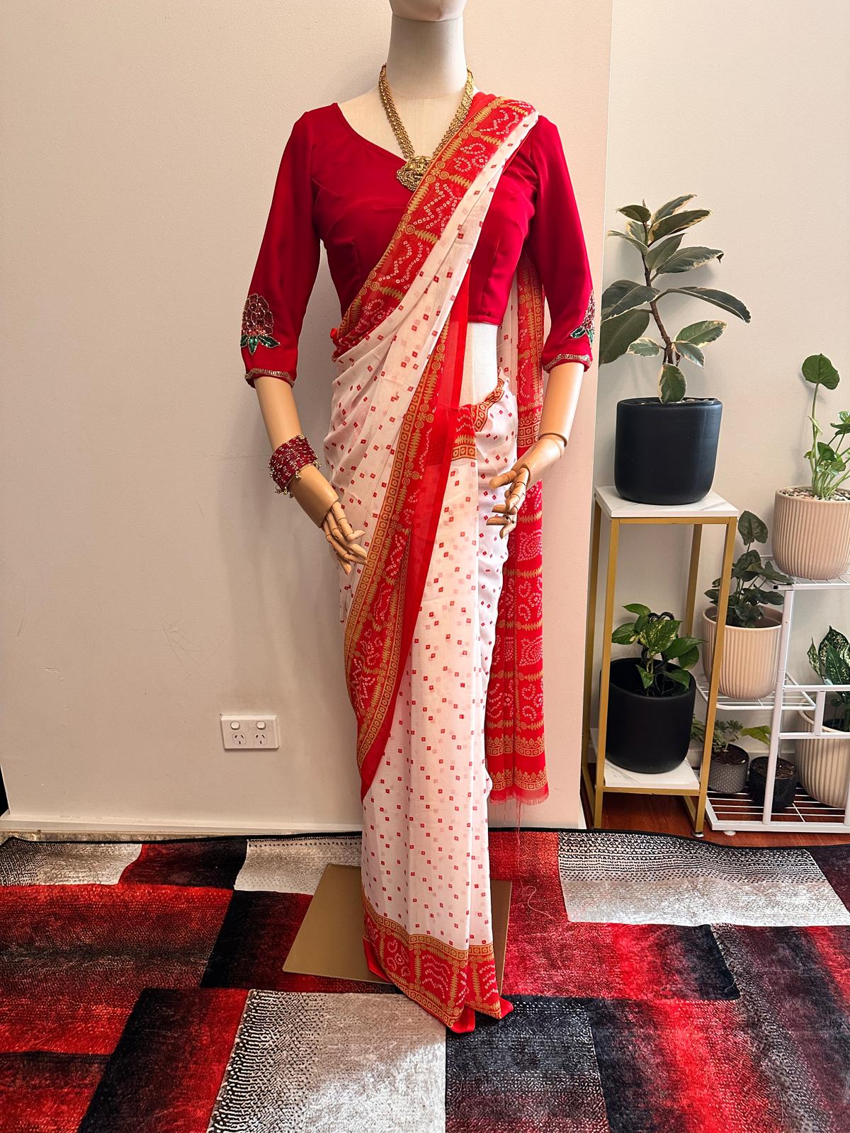 Light Weight Chunari Print Saree 0826 | 2 Color