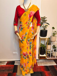 Party / Festival Wear Light Weight Premium Saree Yellow