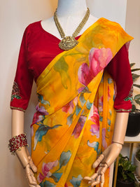 Party / Festival Wear Light Weight Premium Saree Yellow