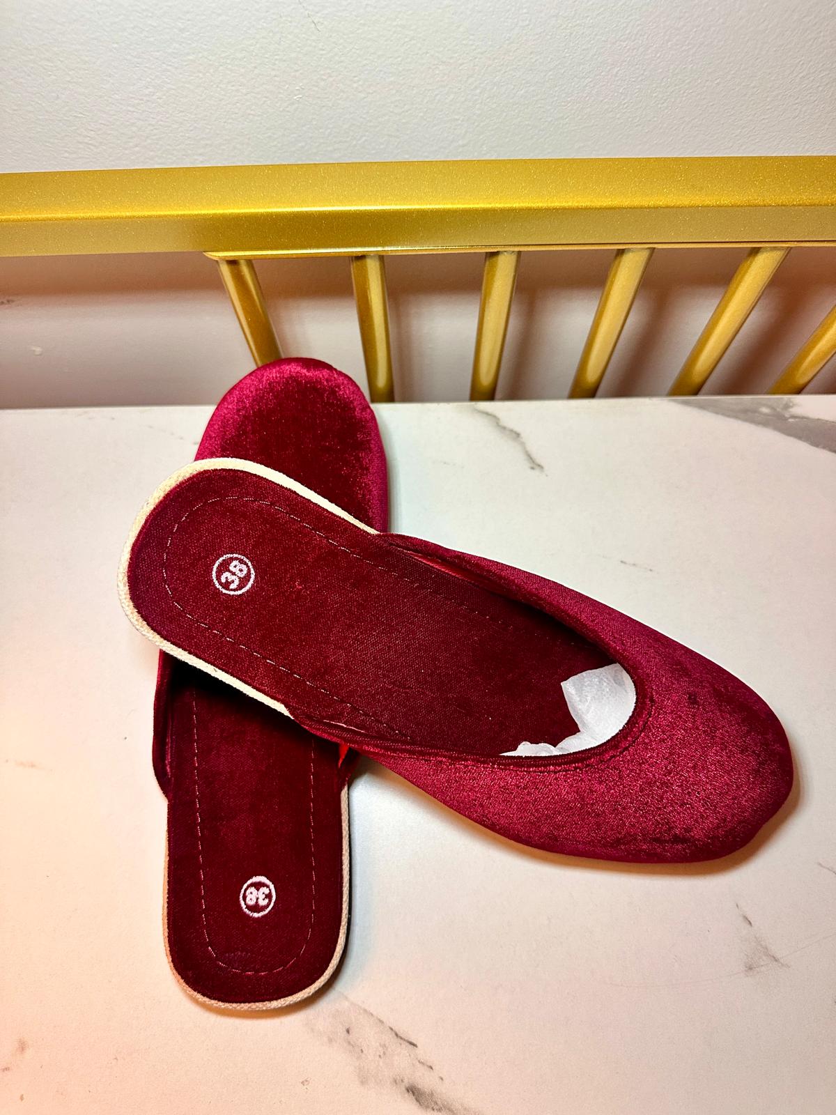 Nepali Hand Made Premium Velvet Unisex Shoe For Festival, Party-Function & Cultural Wear-Maroon