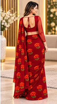 Festival Special Lali Guarans Print Saree-Red | 4 Colors