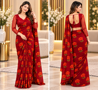 Festival Special Lali Guarans Print Saree-Red | 4 Colors