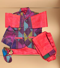 Baby Boy's Pasni / Dress Set Golden and Maroon Set