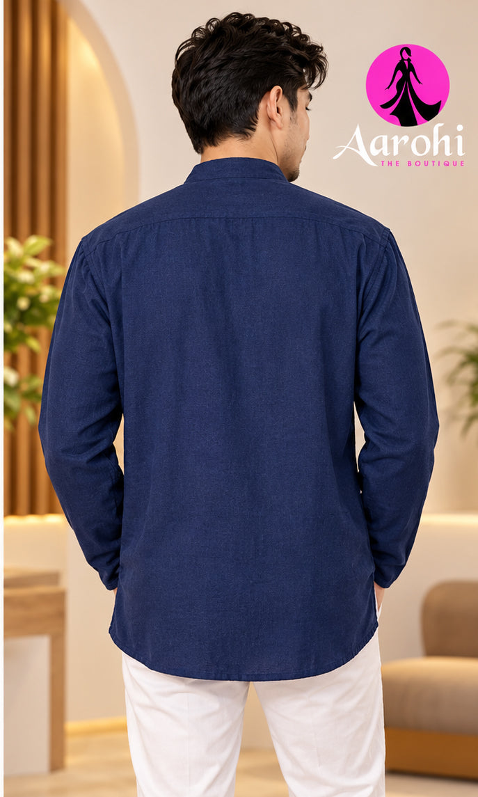 Unisex Nepalese Linen Kurta Large-3XL (40-46) Loose Fitting (3-4Inch Loose