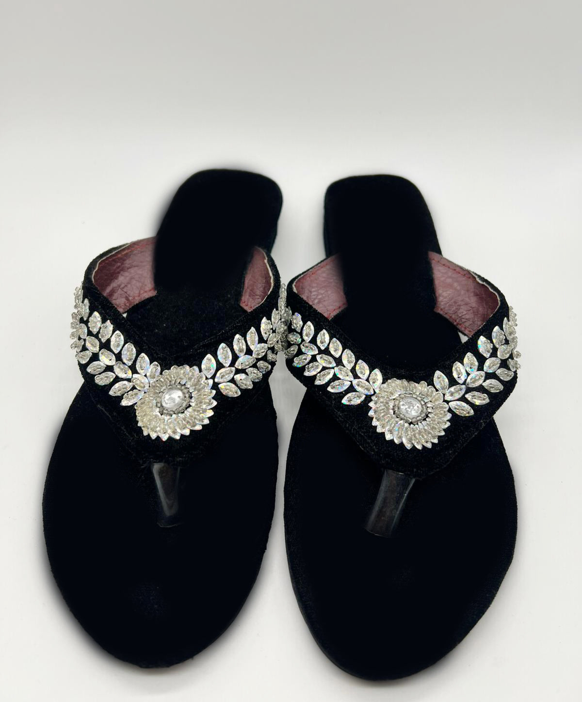 Nepali Handmade Embroidered Velvet Slipper Festival, Party and Temple wear Size 38