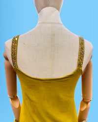 Designer Party Wear Sleeveless Palazzo Suit Parrot
