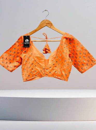 Party Wear Designer Blouse-Peach