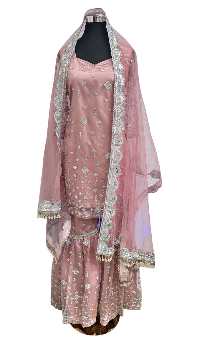 Designer Garara Set Dark Pink