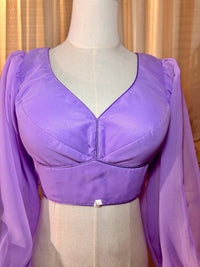 Designer Long Sleeve Blouse 36 (S) Purple