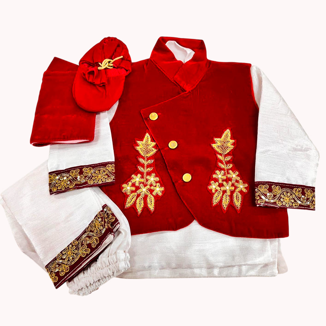 Pasni Dress Set-Prince Coat-Red-M