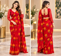 Festival Special Lali Guarans Print Saree-Red | 4 Colors
