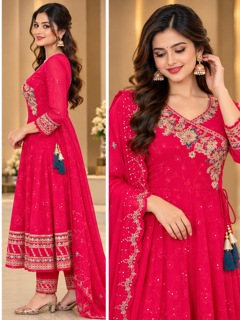 New Arrival Forever Hits Premium 3 Pc Party Wear Anarkali Suit Size 38 Fit for 36-38
