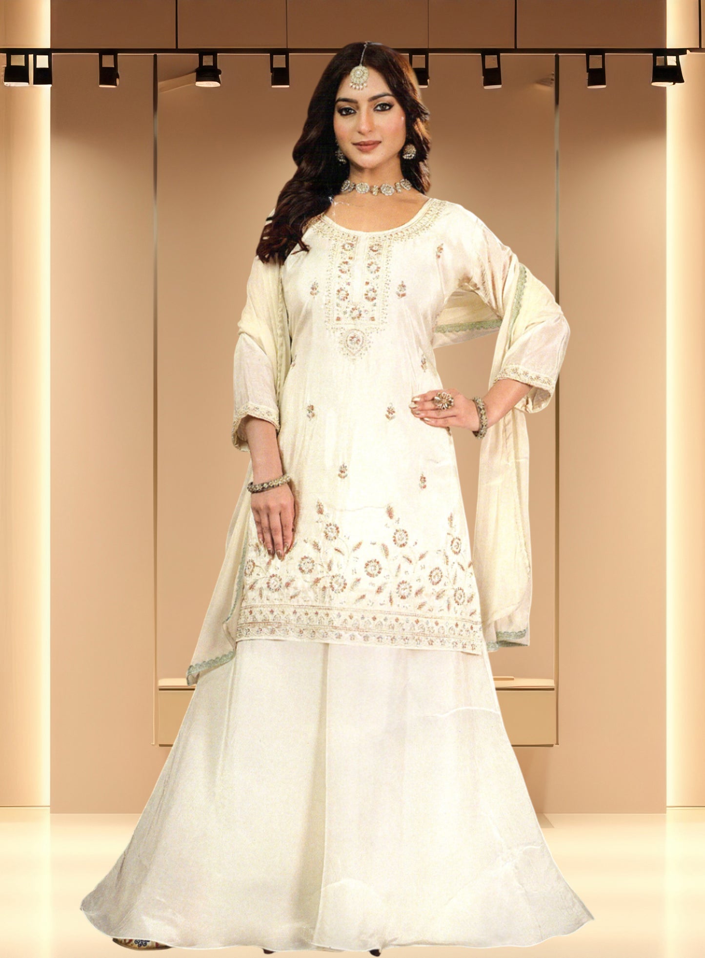 New Arrival Boutique Style Chinon Sharara Suit M-2XL