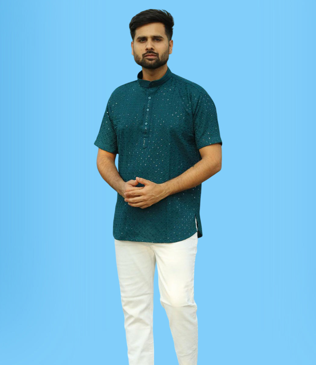 Chikan Kari Stylish Short Kurta BG