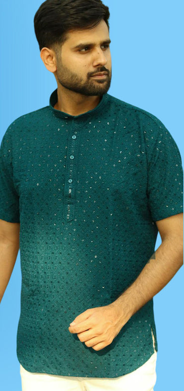 Chikan Kari Stylish Short Kurta BG