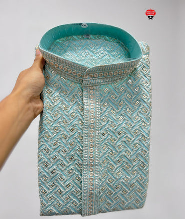 Boutique Finishing Premium Chikan Kari Kurta Large |4 Colors