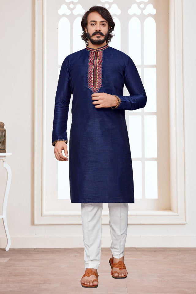 Stylish Kurta with Pyjama-Blue