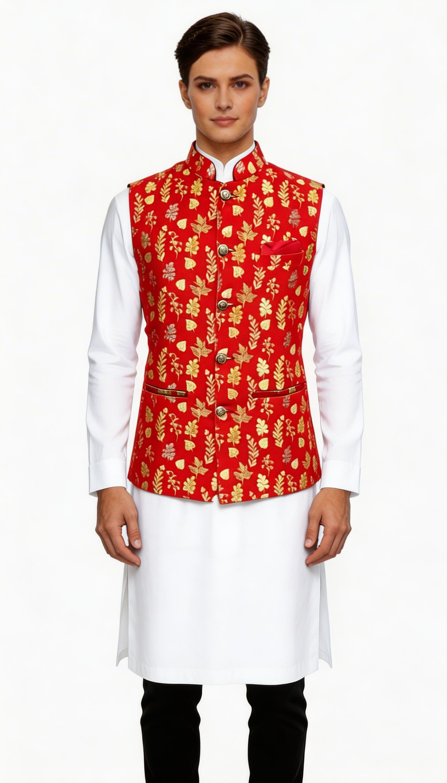 Waistcoat Golden-Red