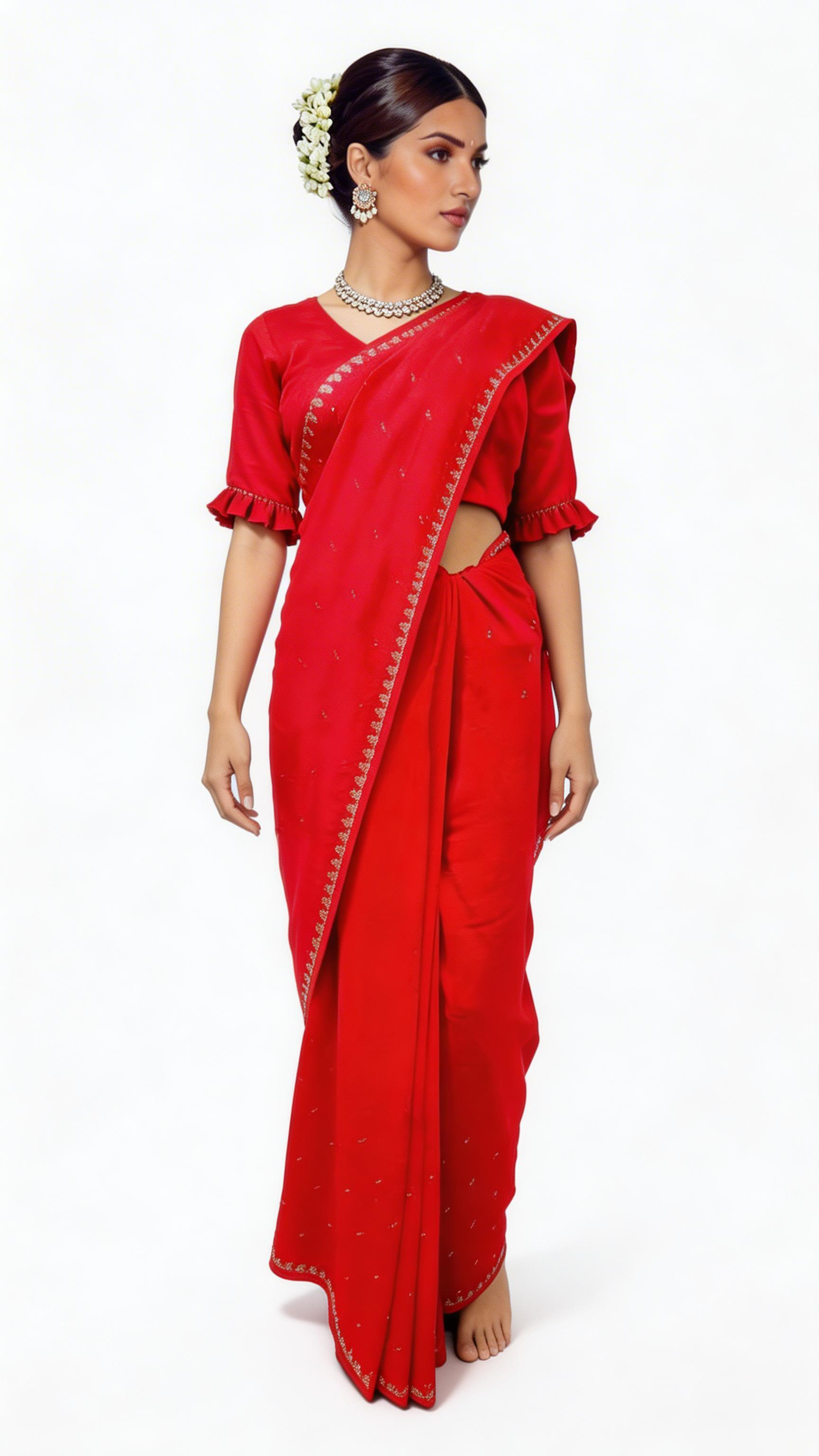 Siroski Work Saree