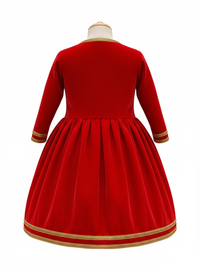 Kadai Velvet Frock Red 4-5 Year