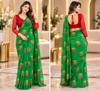 Festival Special Lali Guarans Print Saree-Red | 4 Colors