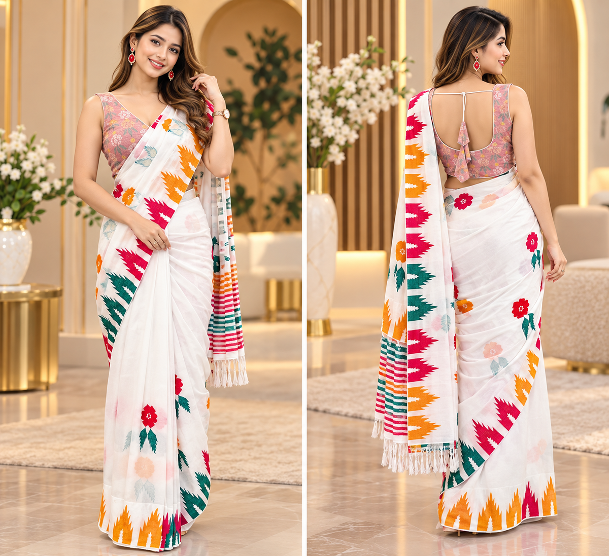 Premium Embroidery Dhaka Saree | 5 Colors