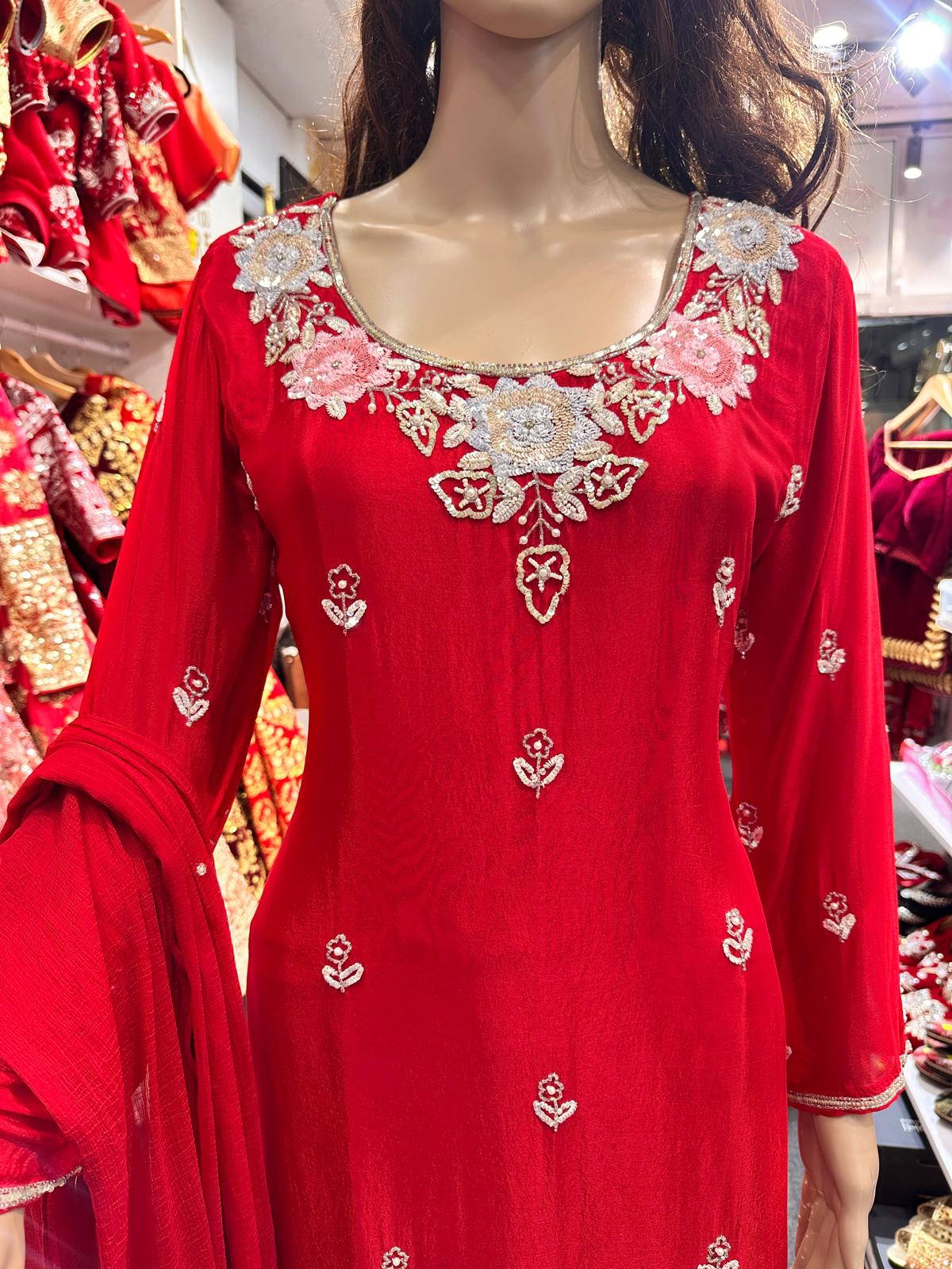 Heavy Hand Work Party / Festival Wear 3 Pc Plazoo Set 38 (M)