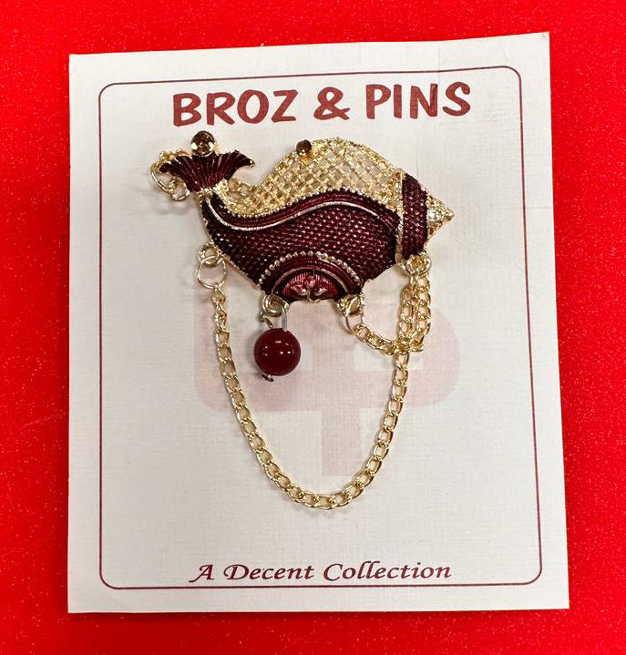 Brooch Maroon 0224