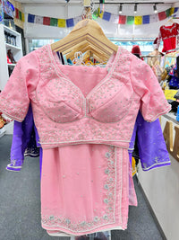 Handwork Saree Set B-pink