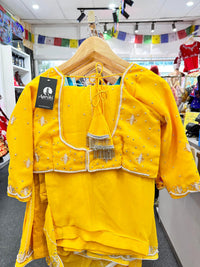 Hand Work Saree Set Yellow