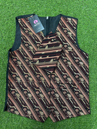 Boys Dhaka Waistcoat with Dhaka Topi 22 (10-12 Year)