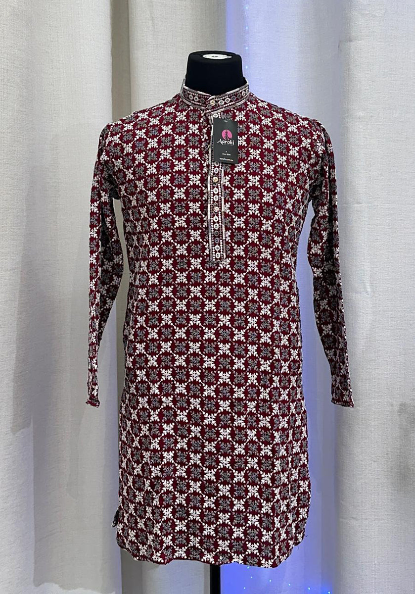 Traditional Chikan Work Kurta Pyjama Set