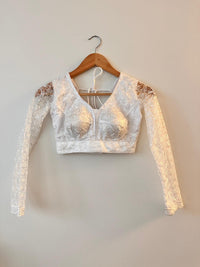 Party Wear Net Blouse White