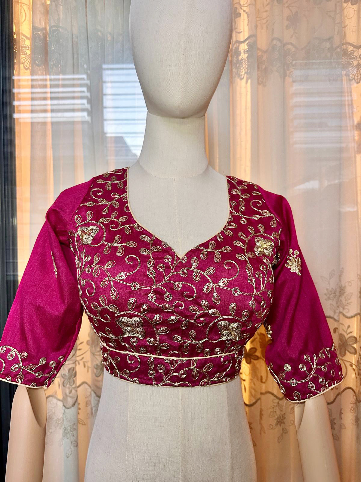 Full Embroidery Blouse 3 Color 38-42
