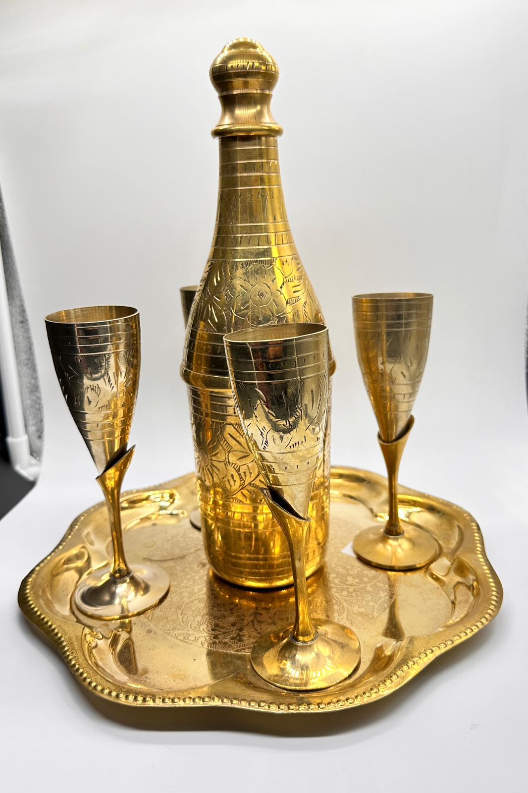 Bronze & Brass Wine Set  Aarohi The Boutique
