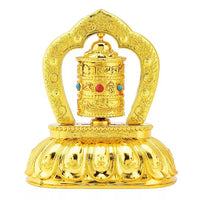 Car Decor Solar Energy Spinning Prayer Wheel Golden-Same Day Dispatch